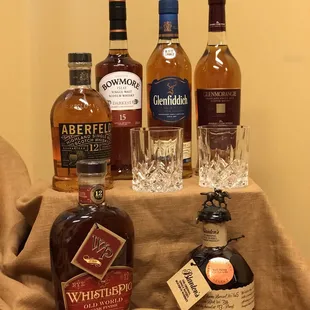 a variety of bottles