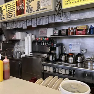 the counter and menu