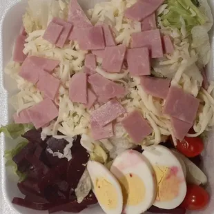 Their less than impressive large chef salad.