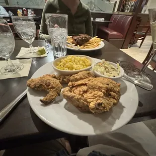 Fried Chicken and Steak Frites with a Martini