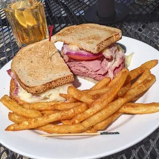 Reuben, with tomato and onion lifted from son's burger