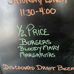 Saturday Lunch Special