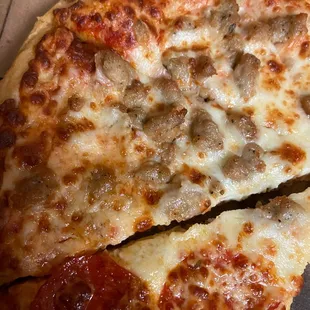 Half Sausage/ Half Paperoni pizza