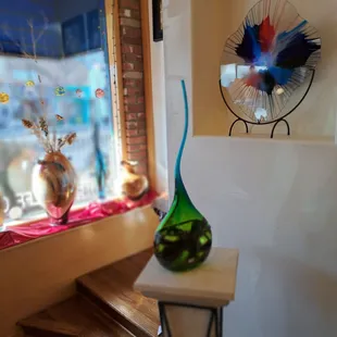 Eloquent blown glass vessels by renowned artist Victor Chiarizia