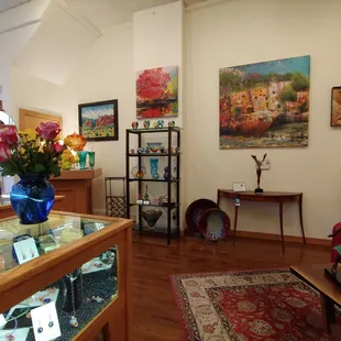 Browse for paintings, sculpture, blown glass, pottery, jewelry, and more.