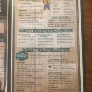 Wings
Boneless bites
Sandwiches
Burgers