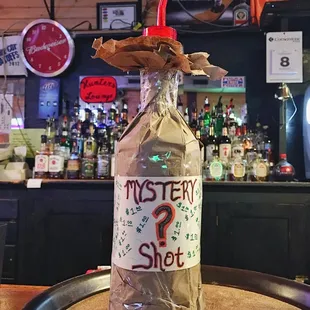 a bottle of mystery shot