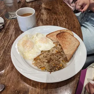 Two Eggs, Hash Browns, and Toast