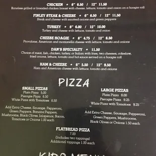 Our new menu