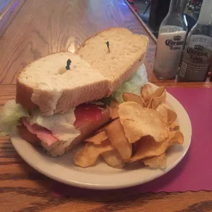Ham club with homemade potato chips special. $6.36 Can&apos;t beat it.