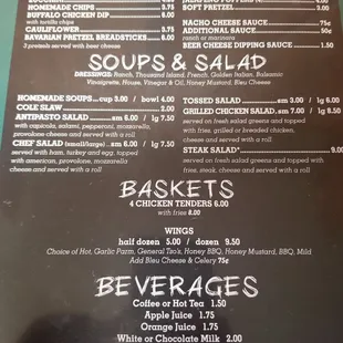 menu