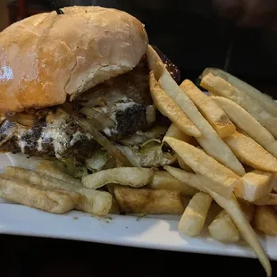 Black and blue burger