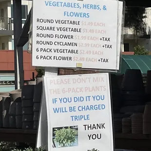 Vegetables, Herbs &amp; Flowers prices