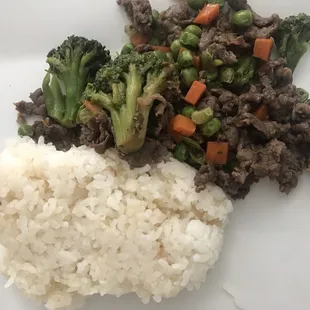 Bulgogi plated, rice not too good