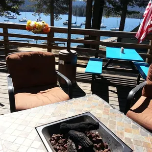 Enjoying the lovely scenery while I eat!