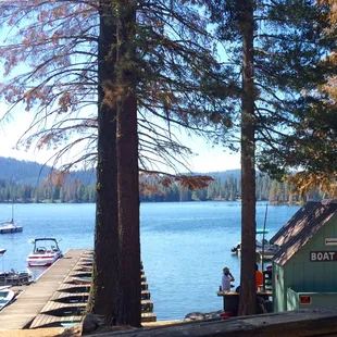 Boats to rent were docked to the right of building. Saturday, July 2, and a cool, relaxing vibe.