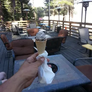 One double scoop ice cream cone on July 7, 2015.  What a joke.