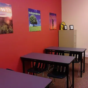 This part of the classroom is set up to accommodate one-to-one instruction.