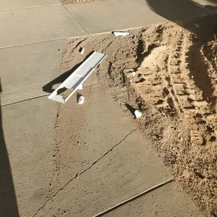 Trash left by the workers