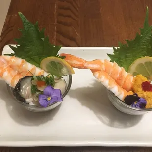 Sea urchin shooter $7.00&amp; Oyster shooter $5.00