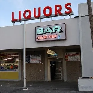 the front of the liquors bar