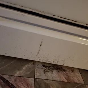 Oven/stove dirty and rusted.