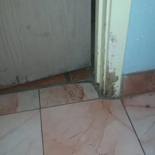 The walls have water damage and nothing feels clean