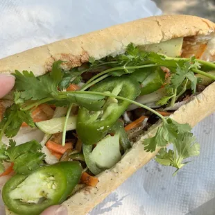 Freshly grilled pork banh mi (banh mi thi nuong) DELICIOUS! 5