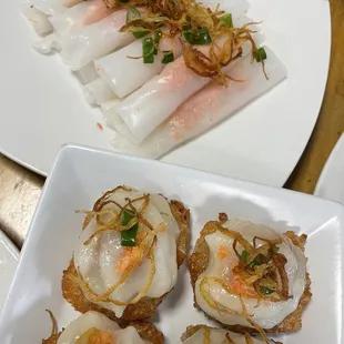 Banh it ram and banh cuon tom