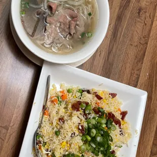 Mini Pho (top), Combintion Fried Rice (bottom)