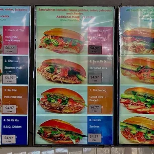 Vietnamese Sandwiches Billboard Menu #1 - #3