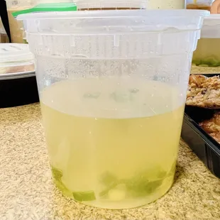 Side of soup with your rice plate.