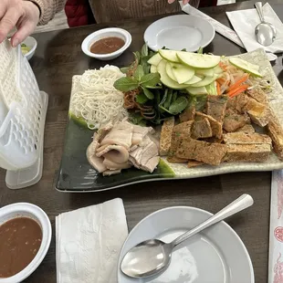 Bun Dau Mam Tom - Hanoi Style Vermicelli Platter