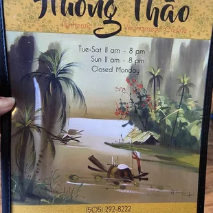 Menu cover