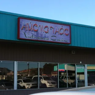 Front of Huong Thao. I even saw a guy wearing a Vietnam Veteran hat while he was eating Vietnamese food.