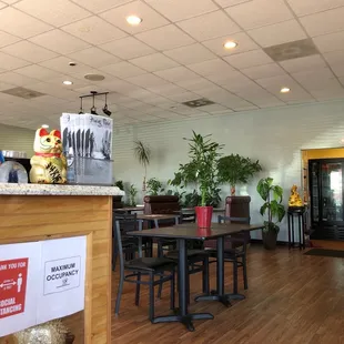 the inside of a restaurant