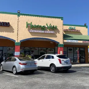 the front of the restaurant