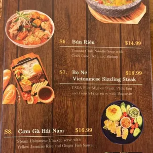 Huong Viet&apos;s newest menu as of Oct 2023