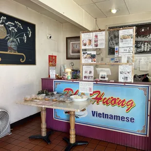 the front counter