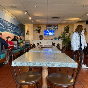 people sitting at tables
