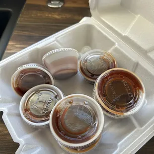 Sauces to go!!!! 4 per pound of meat ordered