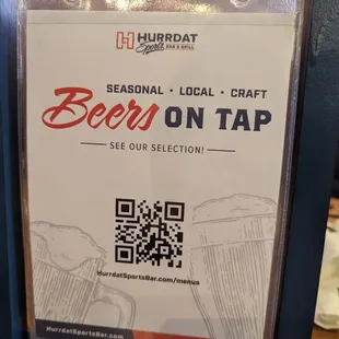 Bar Menu (as of early 2024)