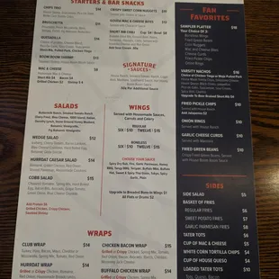 Menu (as of early 2024)