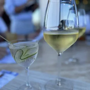 Maritime martini and white wine