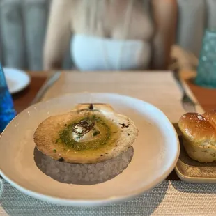 Broil scallop with the milk bread for dipping does not disappoint!