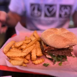 BCB - Bacon Cheeseburger with Fries.