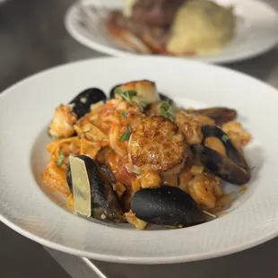Seafood fettuccine