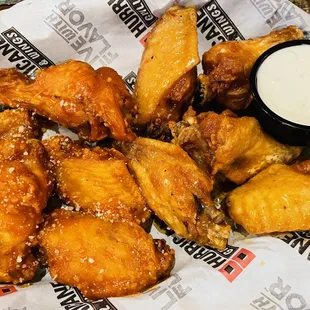 .99 wings on Mondays! Garlic Parmesan and coco loco