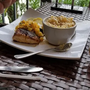 Mahi Mahi, twice baked potatoes, salad