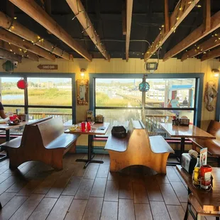 the inside of a restaurant